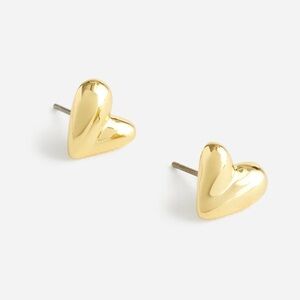 Madewell Shiny Gold Textured Heart Earrings